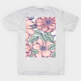 Pink Floral Pattern T-Shirt